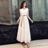 Korean-Style Banquet Evening Dress – Timeless Elegance in Black and White - Image 2