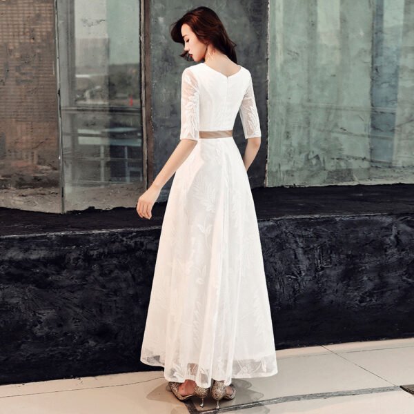 Korean-Style Banquet Evening Dress – Timeless Elegance in Black and White - Image 6